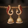 Zenat Ethnic Peacock Pearl Tassel Jhumka Earrings