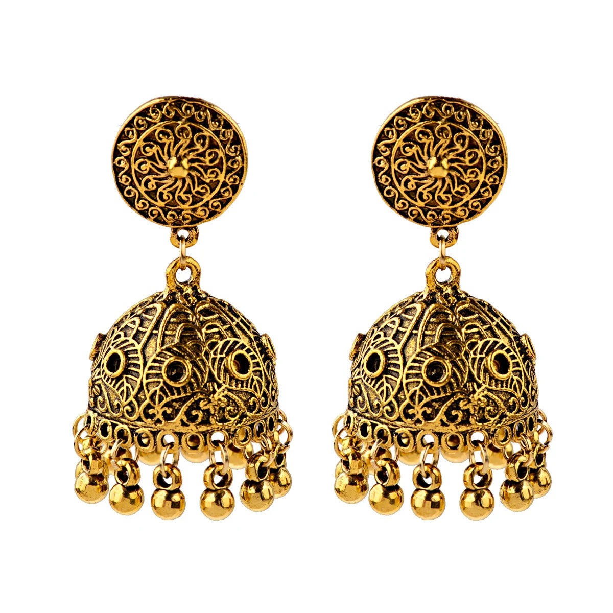 Zenat Trendy Indian Jhumka Charm Stud Earrings