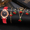 Zenat 6PCS Set Red Cherry Strap with Jewelery