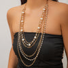 Zenat multi-layered Slender Pearl Round Necklace