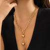Zenat IngeSight Love Heart Pendant Necklace Golden Color