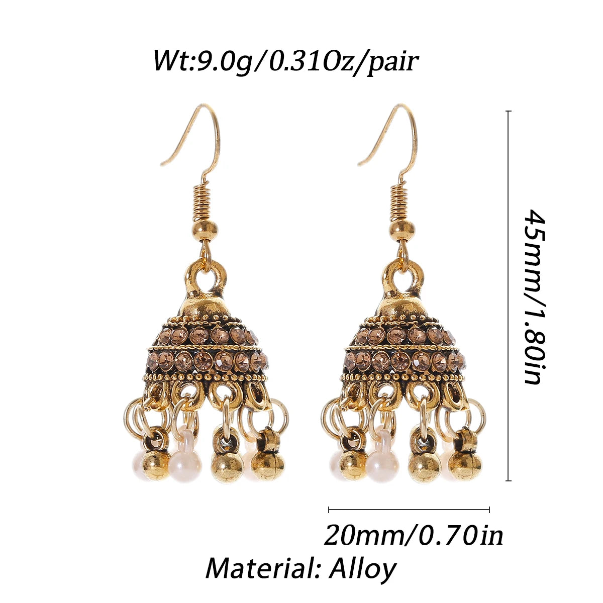 Zenat Silver Color Jhumka Earrings