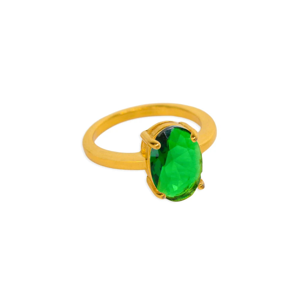 Exquisite Oval AAA Cubic Zirconia Inlaid Stainless Steel Ring Women's Transparent Gem Stone Index Finger Rust Proof Accessories
