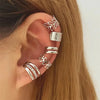 Zenat 5PCS Silver Leaf Clip Earrings – Non-Piercing