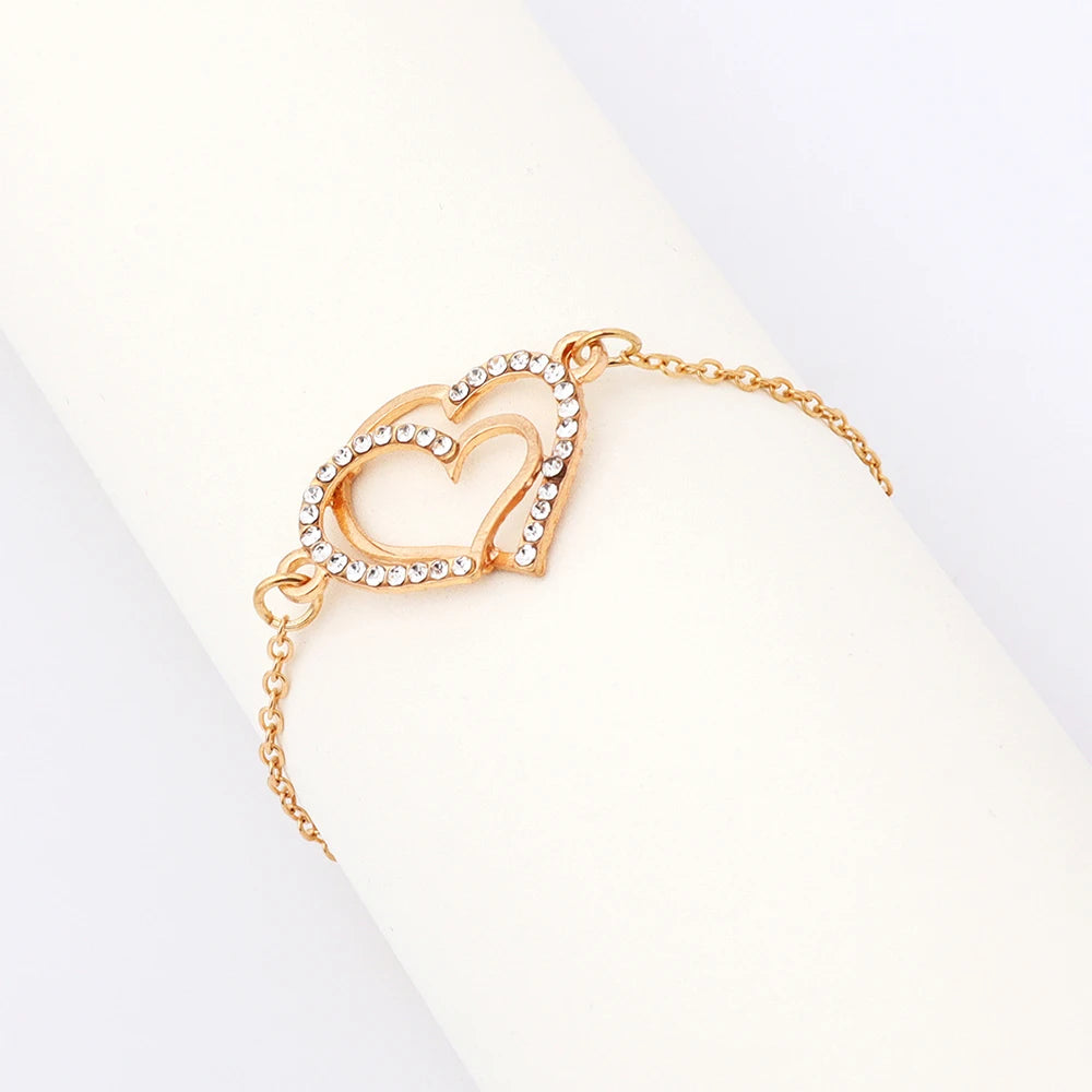Zenat 4-piece Women Jewelry Set Creative Heart Diamond Necklace
