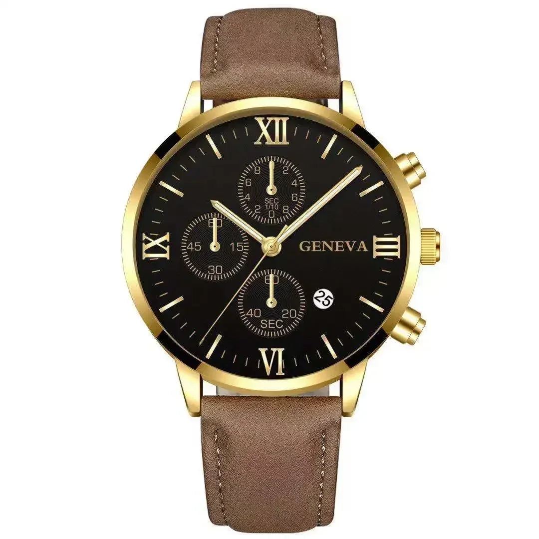 Zenat Geneva Wristwatch Alloy Case Leather