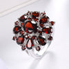 Zenat Inlaid Red Zircon Flower Ring
