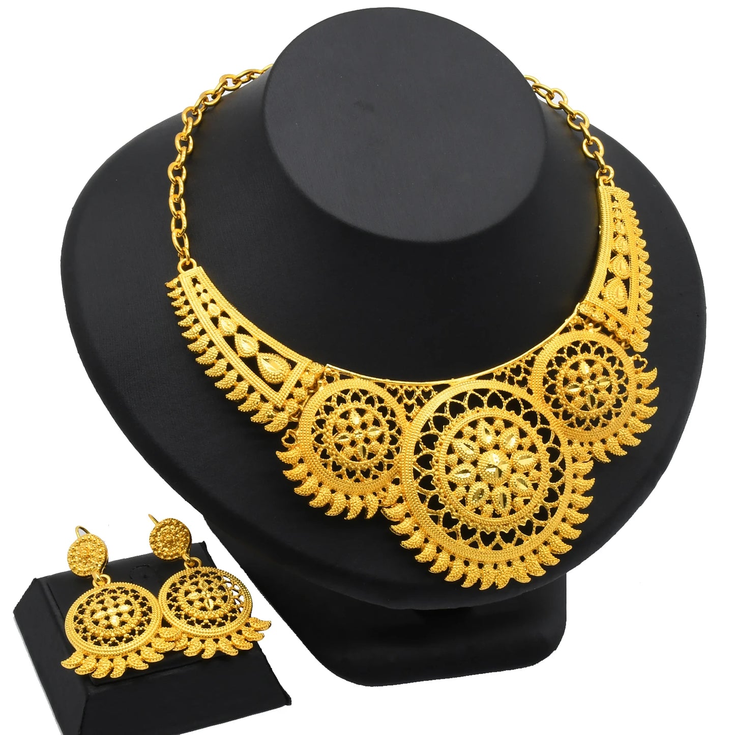 Zenat Luxury Indian style Jewelry Sets 24K Golden