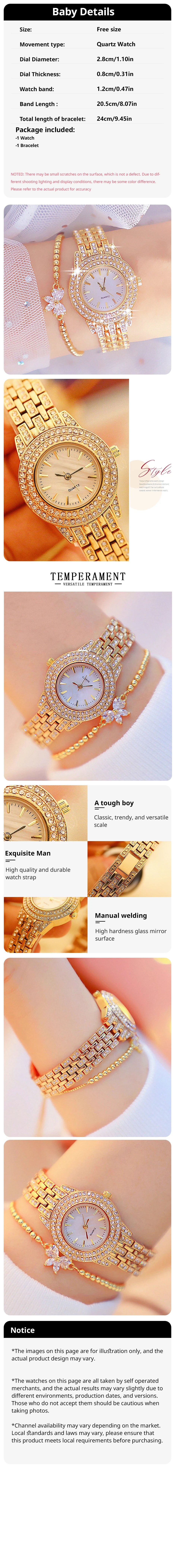 Zenat Zircon Studded Watch For women