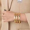 Gold Round Smooth Bangle Waterproof 316L Stainless Steel 18k