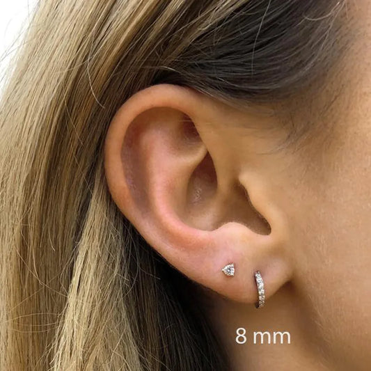 Zenat Rainbow Crystal Hoop Earrings – Minimal Small Huggie