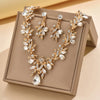 Zenat Sparkling Leaf Water Drop Jewelry Set
