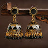 Zenat Ethnic Gold Oxidized Beaded Tassel Jhumka