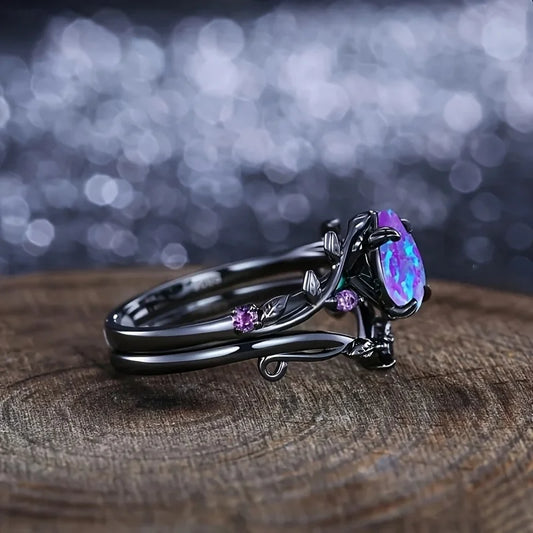 Zenat Opal Leaf Style Ring – Trendy Chic