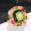 Zenat Colorful Green Cubic Zirconia Rings