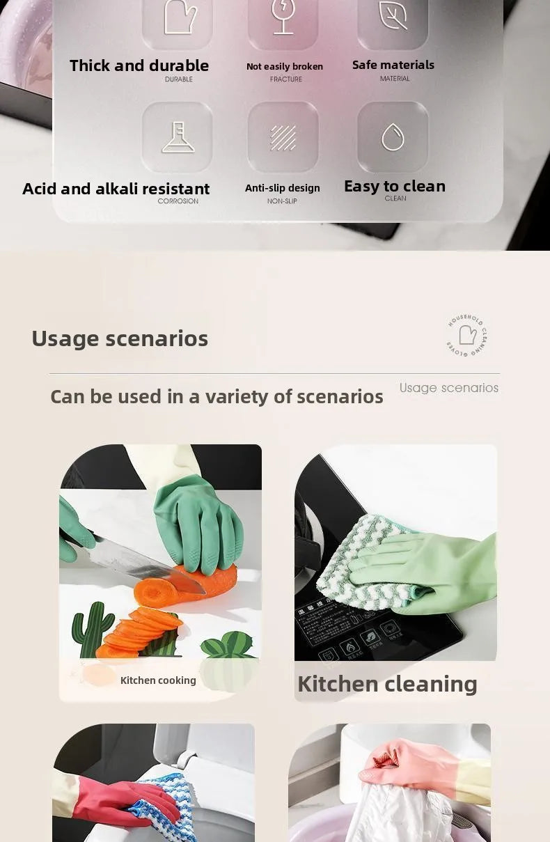 Zenat Thick Waterproof Latex Kitchen Gloves