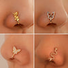Zenat Vintage Gold Dragon Butterfly Faux Nose Ring Jewelry
