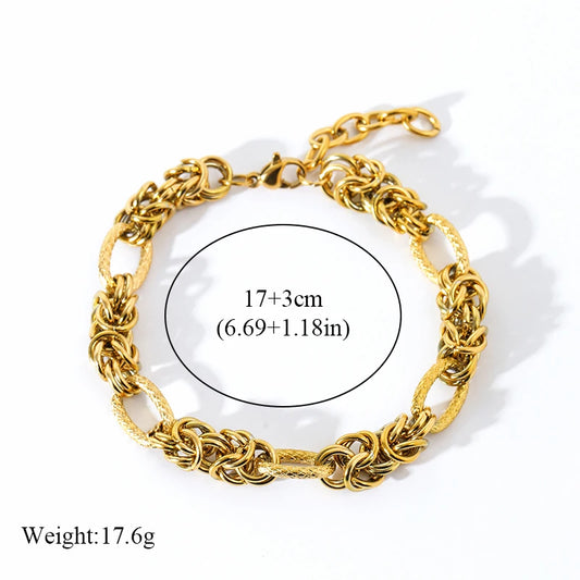 Twisted Bracelet 18K Gold Plated Waterproof 316 Steel