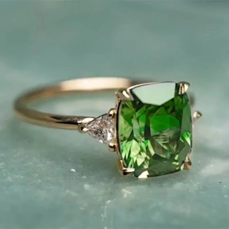 2024 New Luxury Women's Big Black Stone Ring Fashion Silver Zircon Wedding Rings Female Bride Love Engagement
