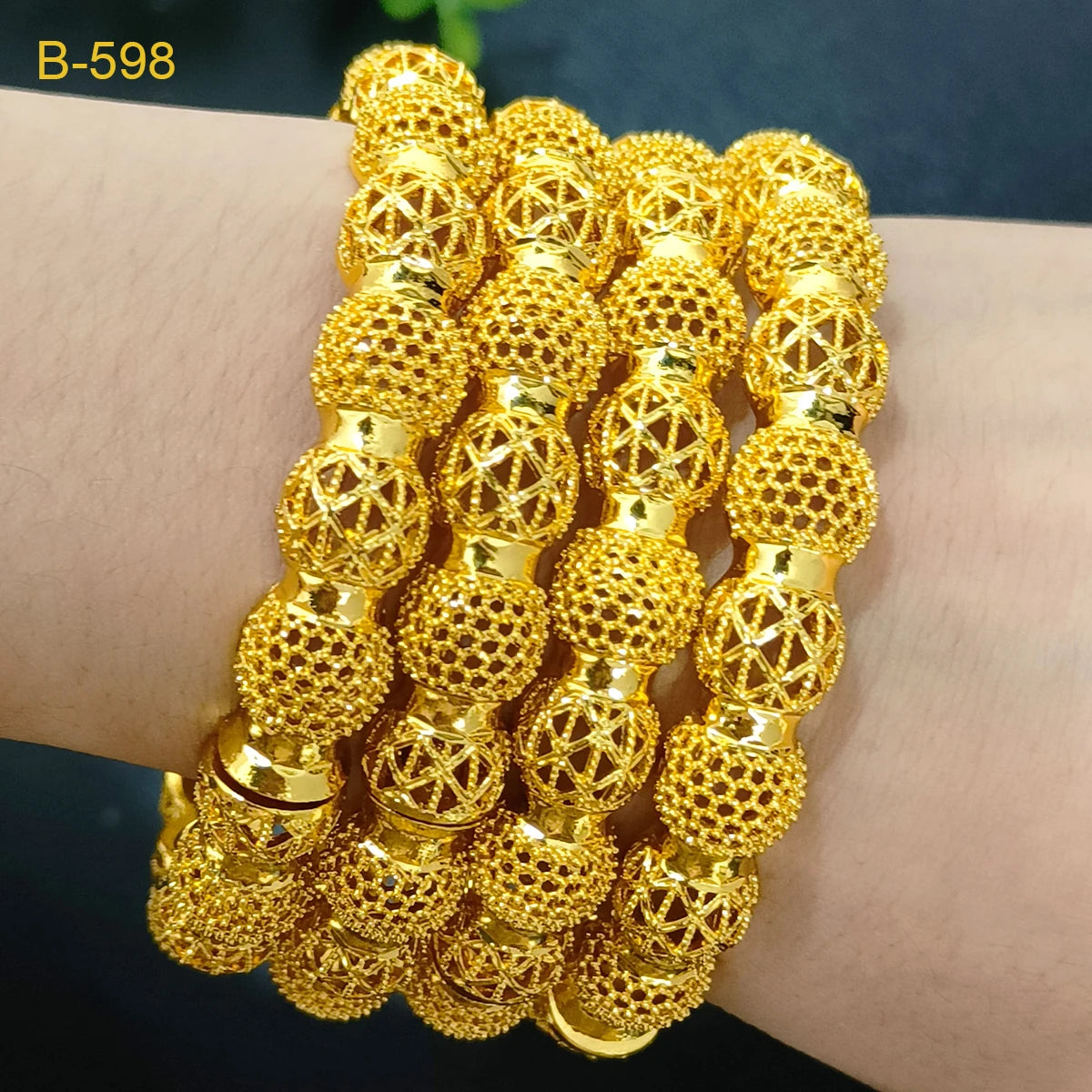Zenat Luxury 24K Gold Plated Wedding Bangles