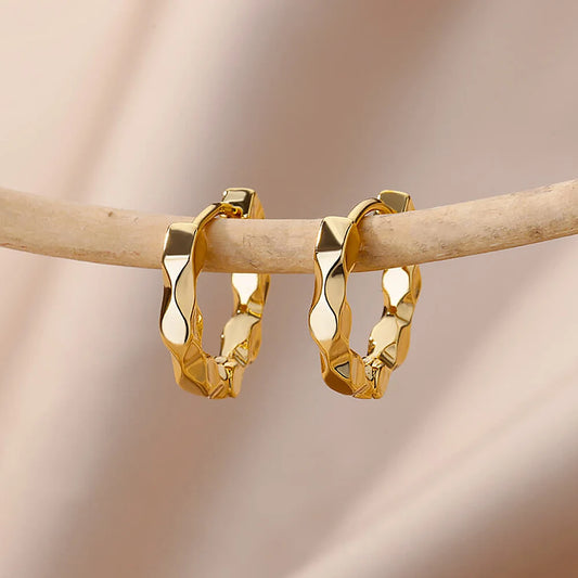 Zenat Elegant Round Hoop Earrings – Luxury Stainless Steel