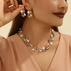 Zenat Luxury Pearl Necklace Leaf Style Set