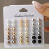 Zenat 18 Pairs Pearl Earrings – Lightweight Daily Wear