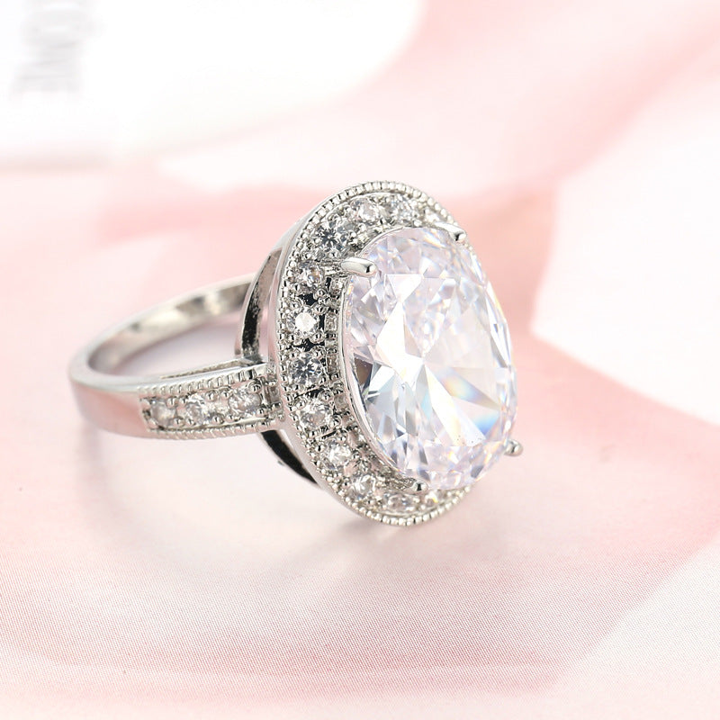 AliExpress Hot Explosions Gorgeous Women's Garnet Red Ring Oversized Zircon Fashion Party Banquet First Accessories