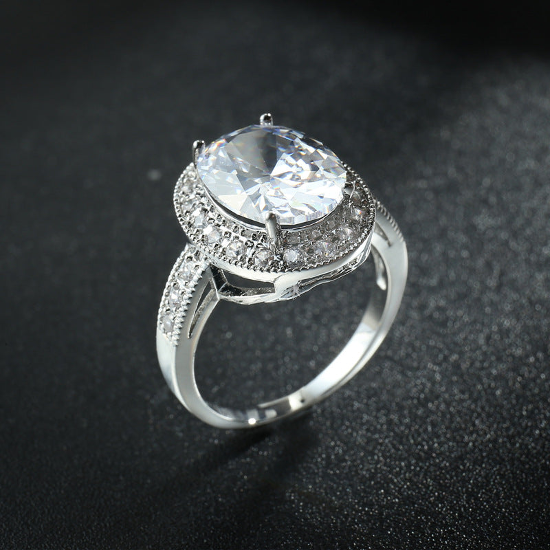 AliExpress Hot Explosions Gorgeous Women's Garnet Red Ring Oversized Zircon Fashion Party Banquet First Accessories