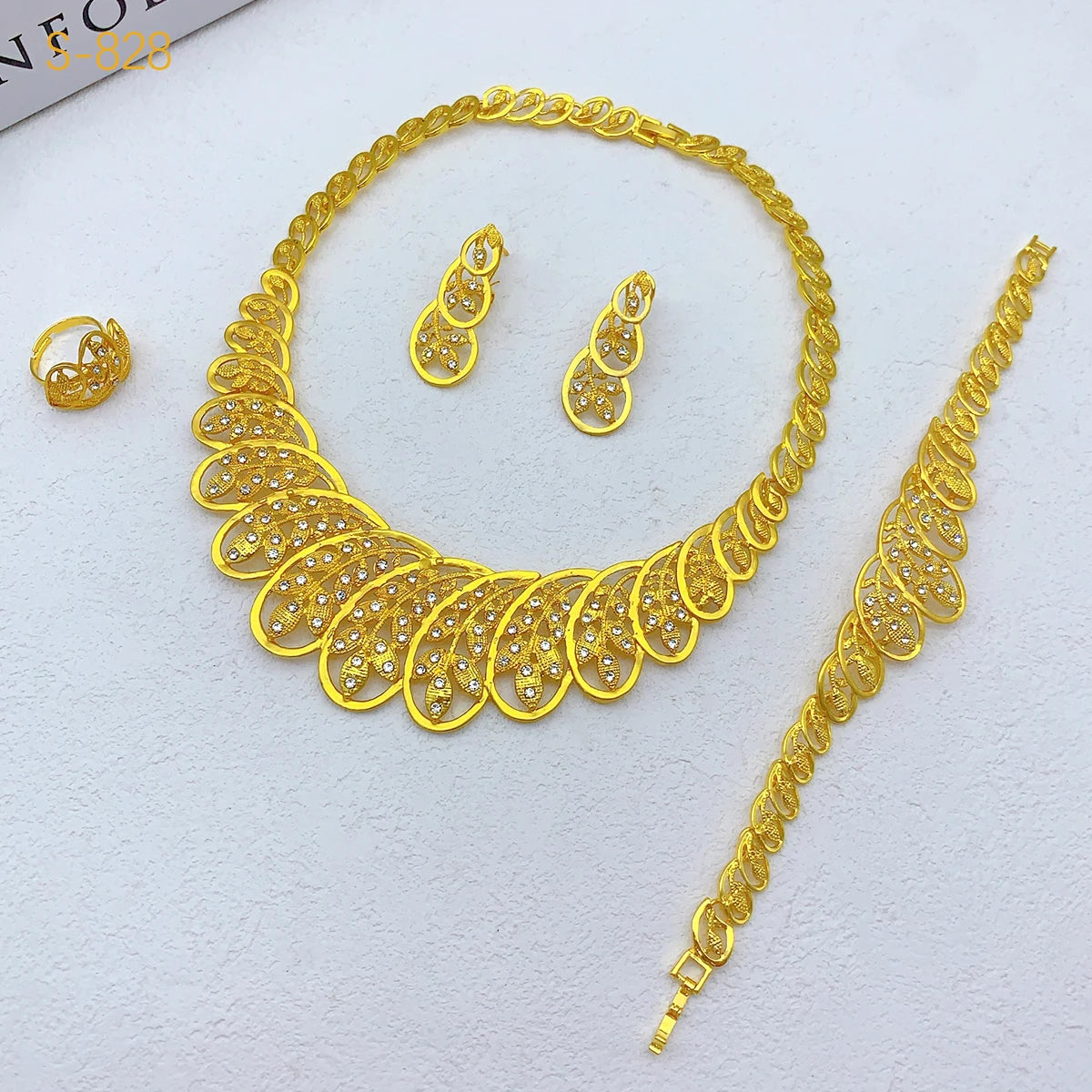 Zenat Bridal Dubai 24k Gold Color Jewelry Set