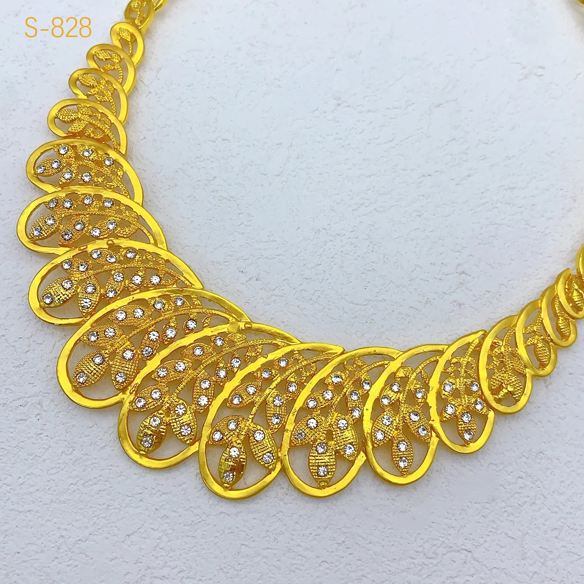 Zenat Bridal Dubai 24k Gold Color Jewelry Set