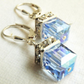 Trendy Silver Color Inlaid with Green Stones Drop Earring Women Shining Zircon Hook Dangle Earrings Wedding Jewelry
