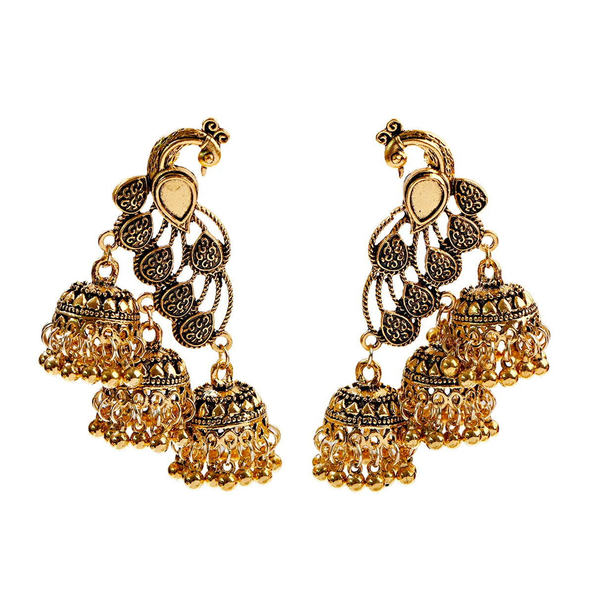 Zenat Trendy Indian Jhumka Charm Stud Earrings