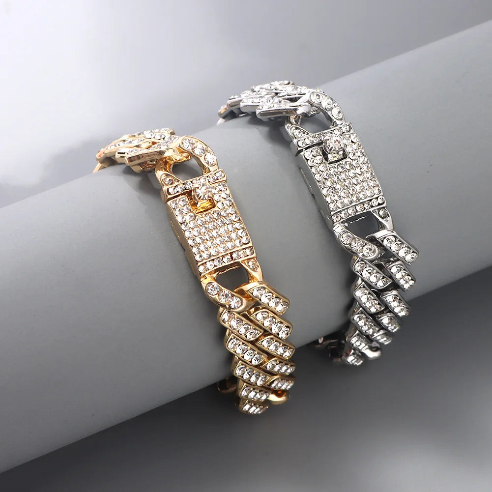Zenat Iced Out Chunky Cuban Anklet for Women