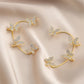 Zenat Silver Leaf Butterfly Clip Earrings – Non-Pierced Sparkle