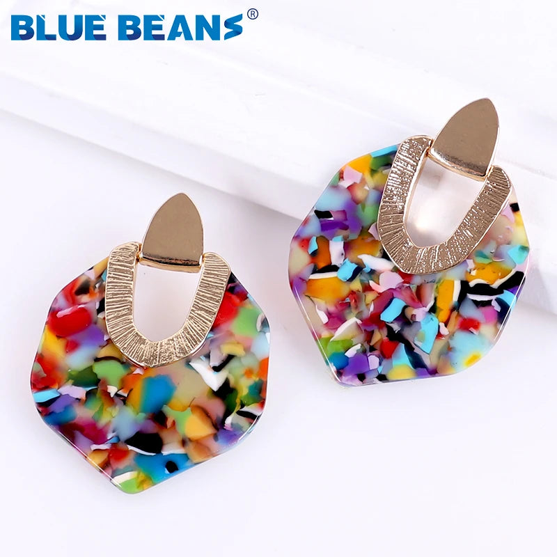 Zenat Bohemian Acrylic Earrings – Colorful Minimalist Statement
