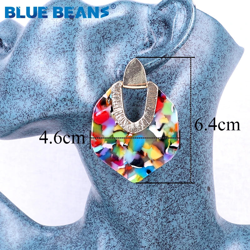 Zenat Bohemian Acrylic Earrings – Colorful Minimalist Statement