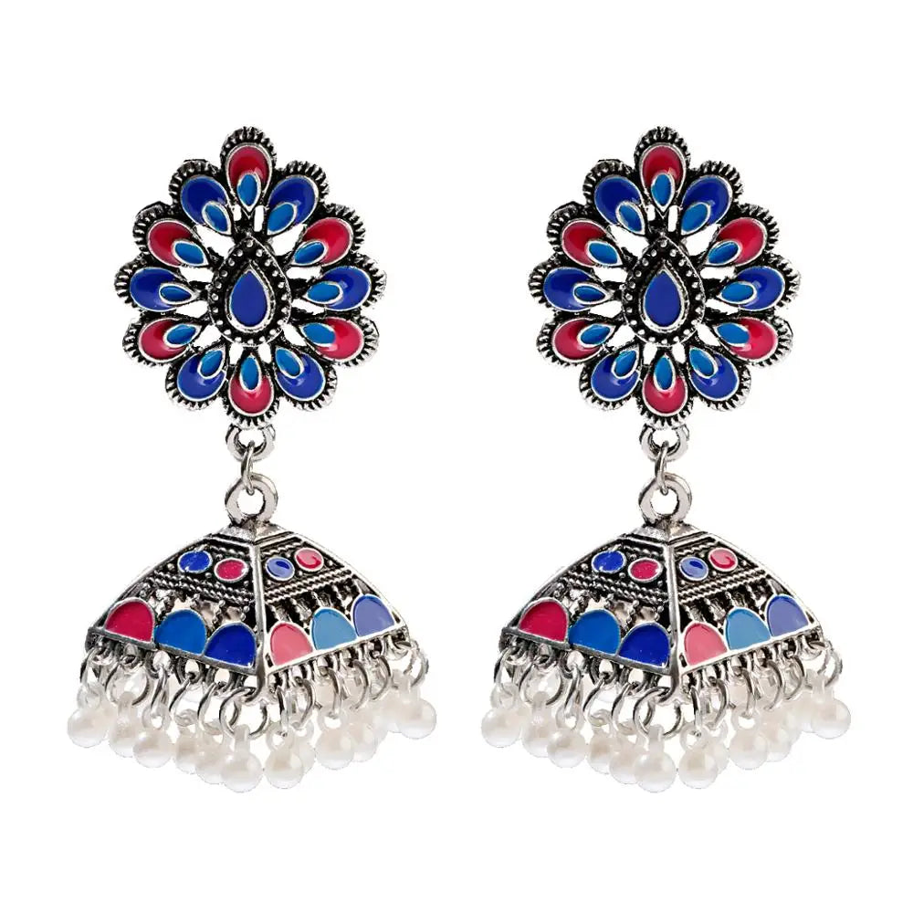 Zenat Trendy Indian Jhumka Charm Stud Earrings