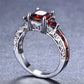Zenat Princess Square Cut Red Stone