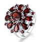 Zenat Inlaid Red Zircon Flower Ring
