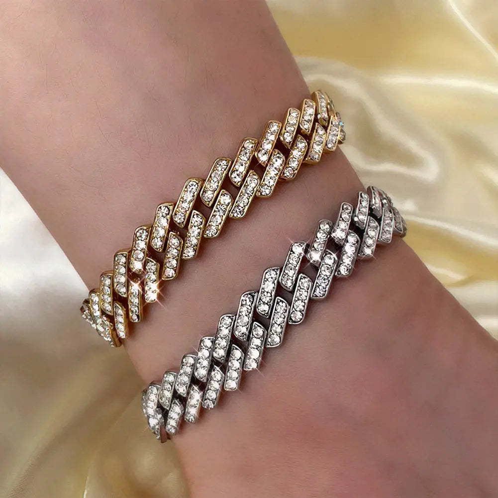 Zenat Iced Out Chunky Cuban Anklet for Women