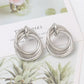 Exaggerated Twisted Dangle Earrings for Women Gold Color Metal Drop Earrings Heavy Multi Circles Earrings pendientes mujer