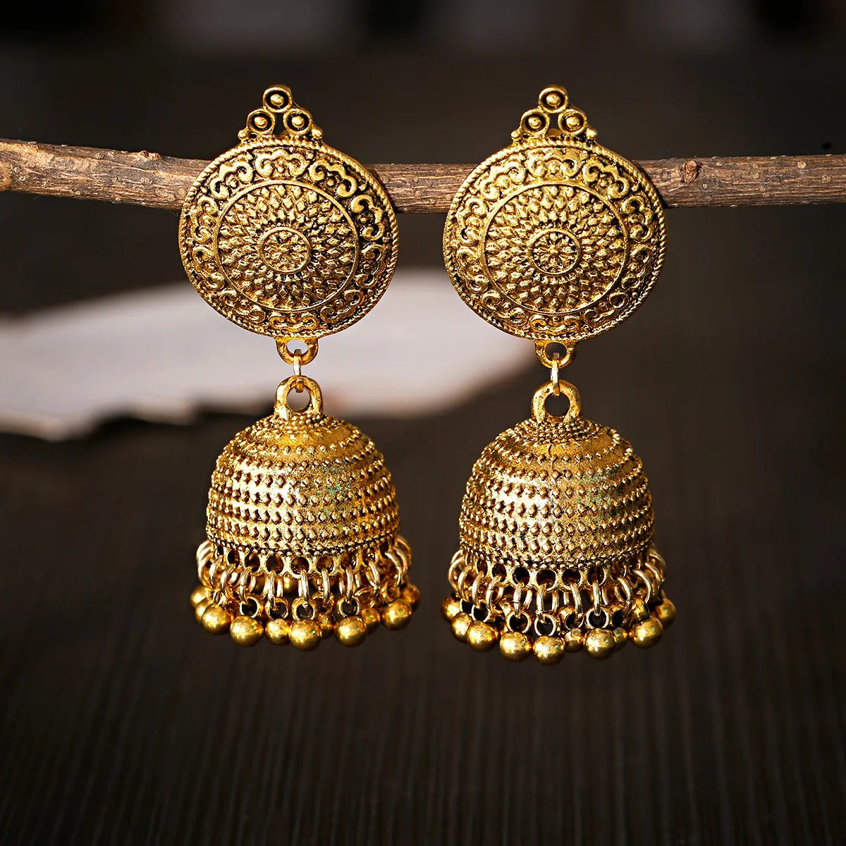 Zenat Trendy Indian Jhumka Charm Stud Earrings