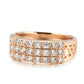 Kinel New 585 Rose Gold Ring Women Three Rows Micro-wax Inlay Natural Zircon Hollow Trendy Rings Fine Wedding Party Jewelry 2021