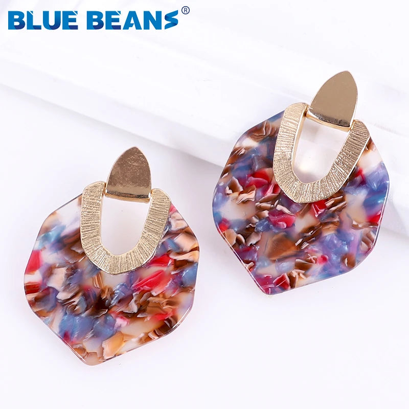 Zenat Bohemian Acrylic Earrings – Colorful Minimalist Statement