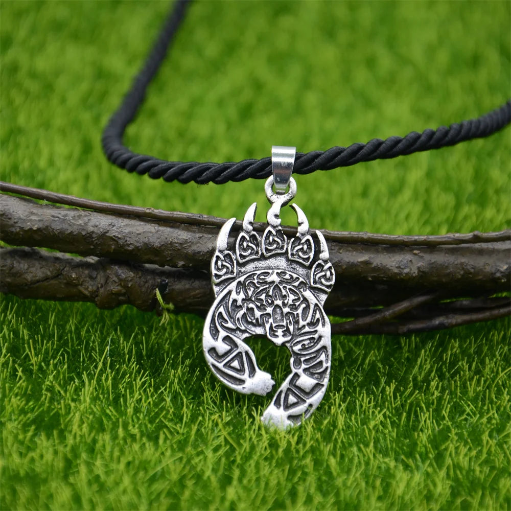 Zenat Bear Paw Veles Viking Pendant Necklace