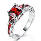 Zenat Princess Square Cut Red Stone