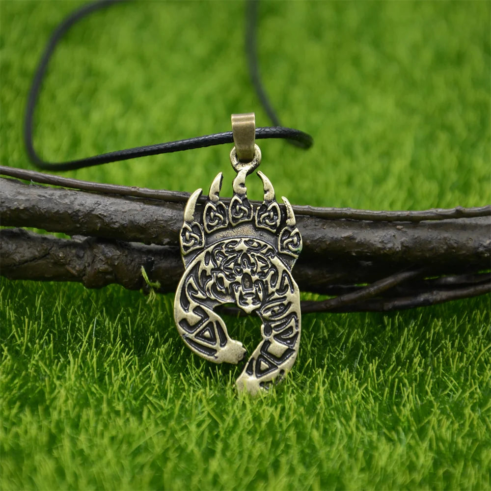 Zenat Bear Paw Veles Viking Pendant Necklace