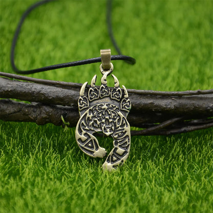 Zenat Bear Paw Veles Viking Pendant Necklace