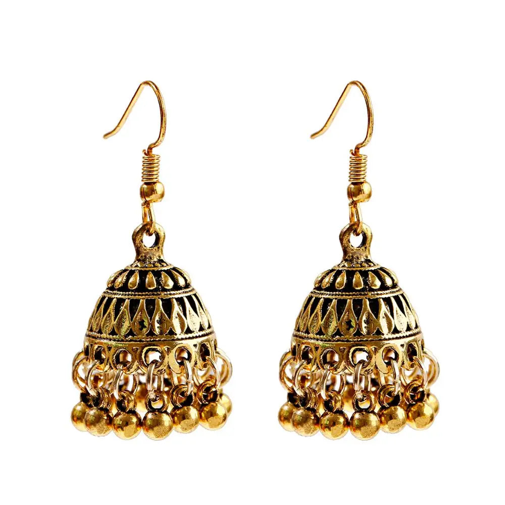 Zenat Trendy Indian Jhumka Charm Stud Earrings